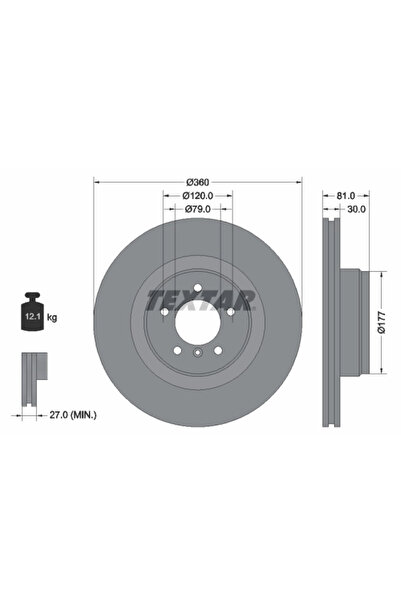 TEXTAR Disc Frana Land Rover Range Rover 3
