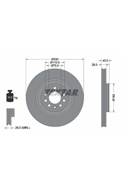 TEXTAR Disc Frana Opel Corsa E Vauxhall Corsa Model 4