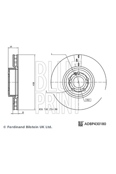 BLUE PRİNT Disc Frana Punte Fata Mercedes-Benz Gle