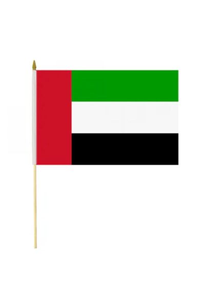 Generic 12-Pack Small UAE Flags (5'' x 8'') - Handheld Flags with Plastic/Wooden Sticks & Spear Tops | Mini