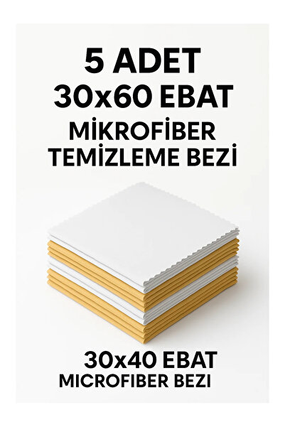 LookBuyTake 5 bucăți cârpă de curățat din microfibră albă 30x60 cm |   Televi...