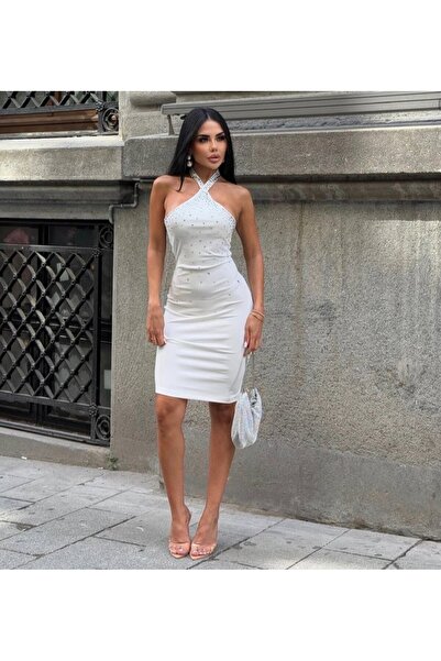 limited black Zirkonyum Taş Detay Elbise