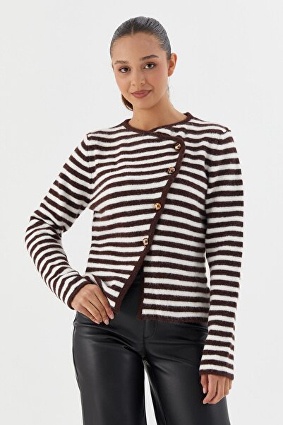 Shopping Shop Cardigan cu tăietură asimetrică în dungi MARO