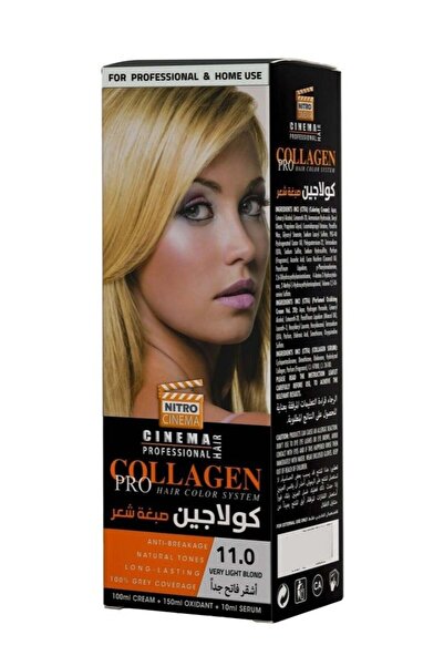NITRO CINEMA نظام تلوين الشعر كولاجين برو أشقر فاتح جدًا 11.0