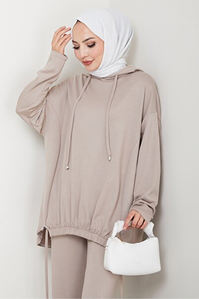 Bestenur Aris Tunic Pants Double Set 1611 - Stone