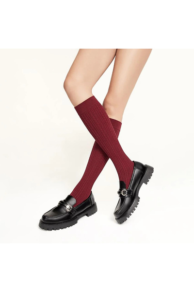 Penti Bordo Knit Pantolon Çorabı-Pentilicious