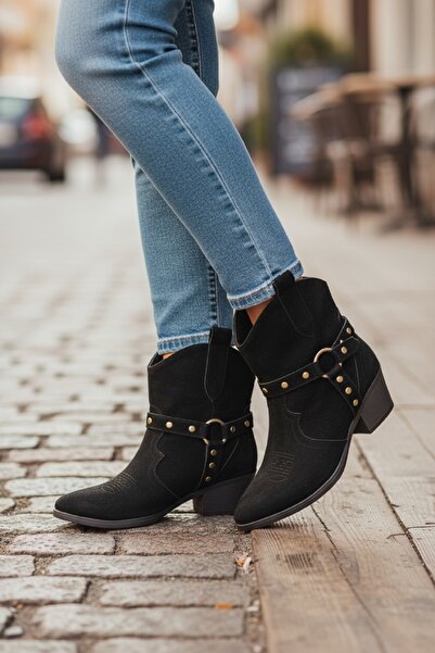 akerler Kadın Siyah Western Günlük Bot we34