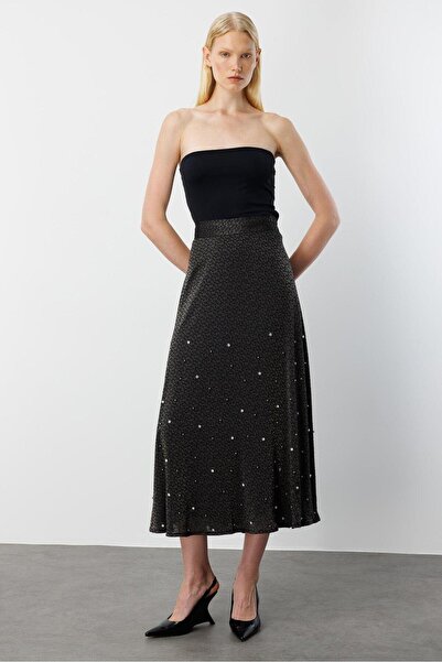 Moda İlgi MODAİLGİ UZUN KLOŞ ETEK 30038 Siyah