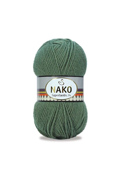 NAKO Superlambs 25 Yünlü El Örgü Ipi Renk Kodu: 12509 Haki