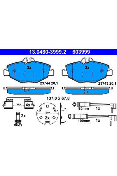 Ate Set Placute Frana Frana Disc Mercedes-Benz E-Class