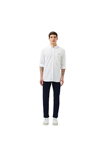 Lacoste Men's Slim Fit Button-Down Collar White Shirt Ch0453.001