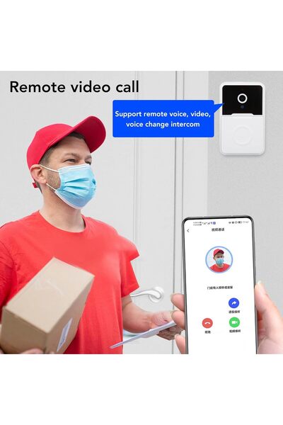 Bewinner Wireless WiFi Video Doorbell Camera with Chime, 60° View Bluetooth Phone Video Door Bell,