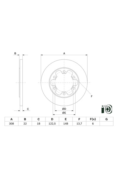 Bosch Disc frana Ford Tourneo Custom V362 Bus/Transit Custom V362 Bus/Transit...