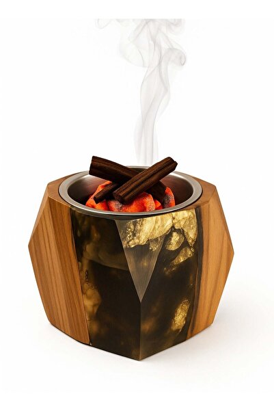VENDIX Bakhoor Holder - Luxury Epoxy Wood Incense Holder, Portable for Home, Office, Travel