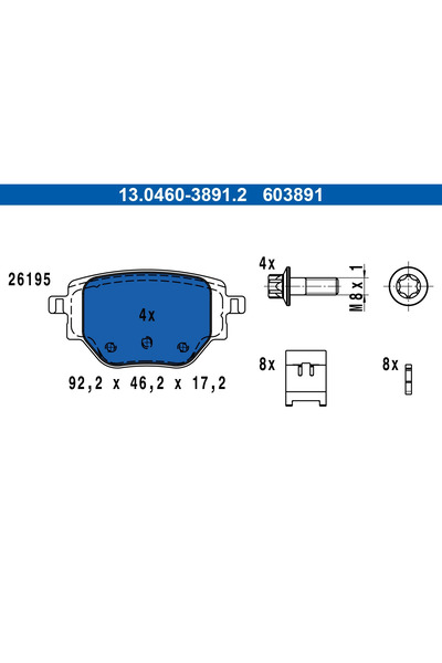 Ate Set Placute Frana Frana Disc Citroen C4 10/C4 3 Opel Corsa F