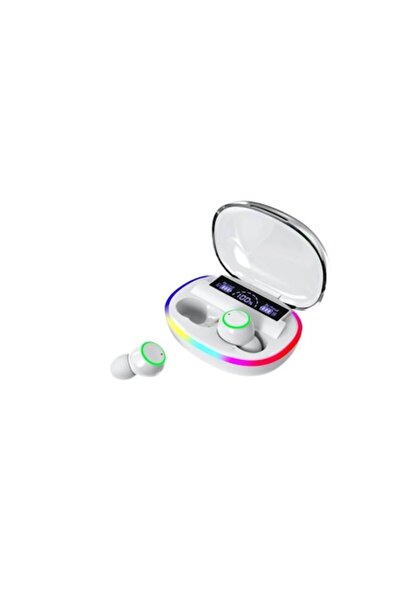 K KATHODE Wireless Bluetooth Audio Headphones, TWS, with LED display, powerbank, HD sound, BT-36, white