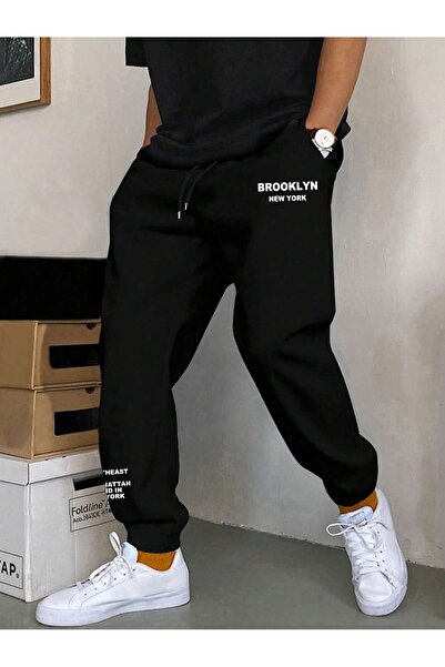 DİVİN Men's Whitelian Printed Sweatpants, 3-Thread Quality Fabric, Elastic Wa...