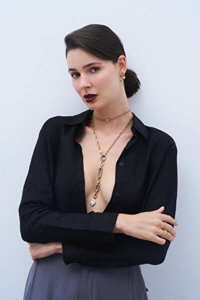 Mon Reve Trio Light Göz, Kalp Charm İğneli Küpe