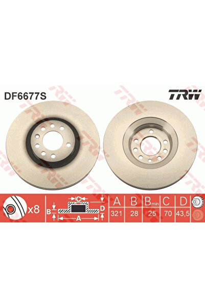 TRW Disc Frana Opel Astra H/Zafira / Zafira Family B Vauxhall Astra Model 5/Z...