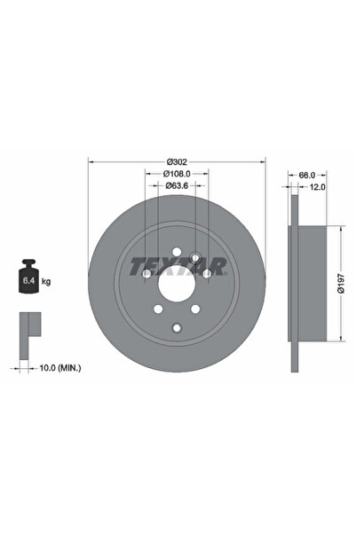 TEXTAR Disc Frana Land Rover Freelander 2