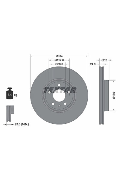 TEXTAR Disc Frana Audi A4 Allroad B8/A4 B8/A5