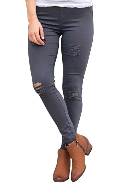 WildFashion Pantaloni din denim cu taieturi si buzunare Q696-181