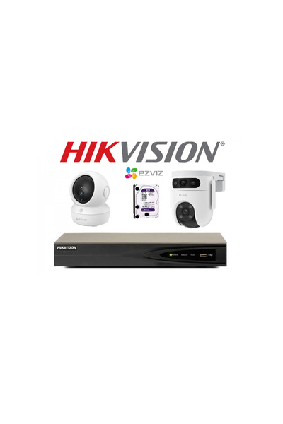 EZVIZ كاميرا داخلي 5MP + كاميرا خارجي 5MP + جهاز تسجيل فديو 5قنوات HIKVISION + هارد 1تيرا