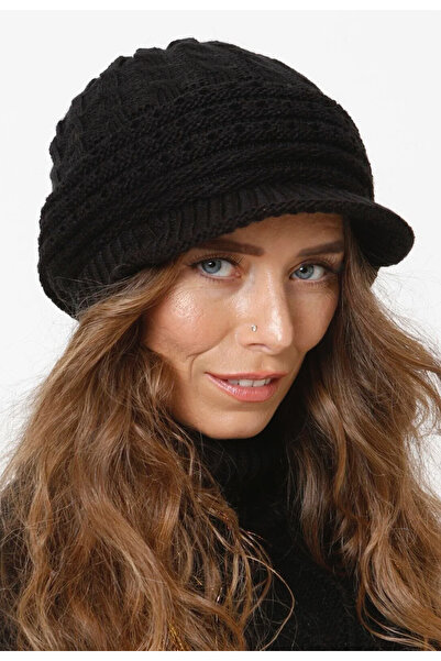 laviyonsa Knitted Knitwear Winter Beanie with Visor Lining