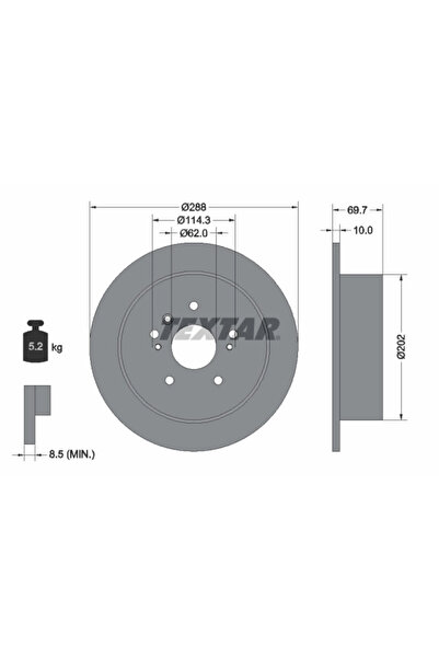 TEXTAR Дискови спирачки Lexus Rx Toyota Harrier/Highlander / Kluger