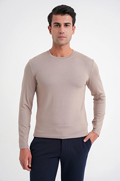 Efor TS 870 T-SHIRT Slim VİZON CASUAL