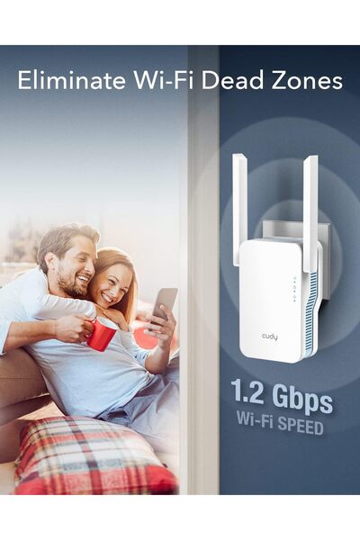 cudy AC1200 Mesh WiFi Extender RE1200 - Dual Band 2.4/5 GHz, Up to 1200 Mbps, AP Mode, WPS