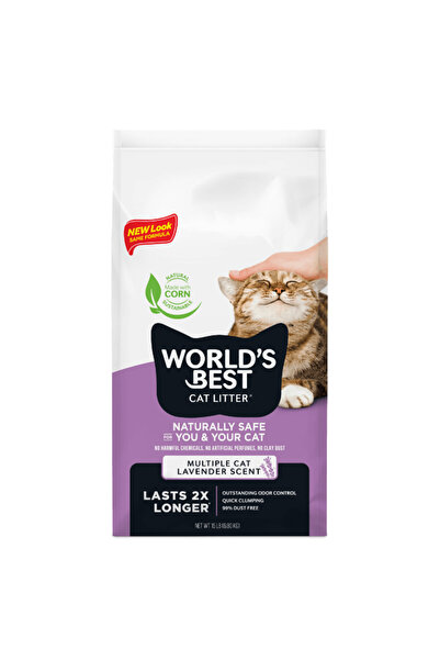 World's Best Cat Litter تركيبة متعددة التكتل برائحة اللافندر للقطط