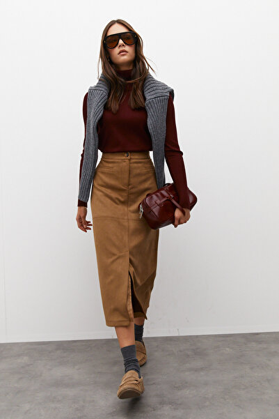 urban focus Midi Suede Skirt