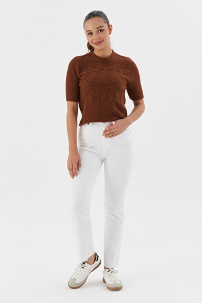 Shopping Shop Μπλούζα με κοντό μανίκι με ανάγλυφο σχέδιο ΚΑΦΕ