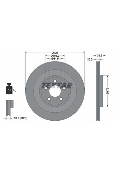 TEXTAR Дискови спирачки Jaguar S-Type 2/Xf 1/Xf Sportbrake