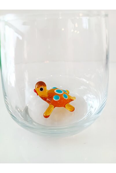 ADAMODART Amber Turtle Glass Figurine Water Cup - Single