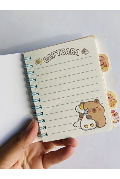 synshop Capybara Capybara Locked Notebook with Bookmark and Lined Spiral Binding