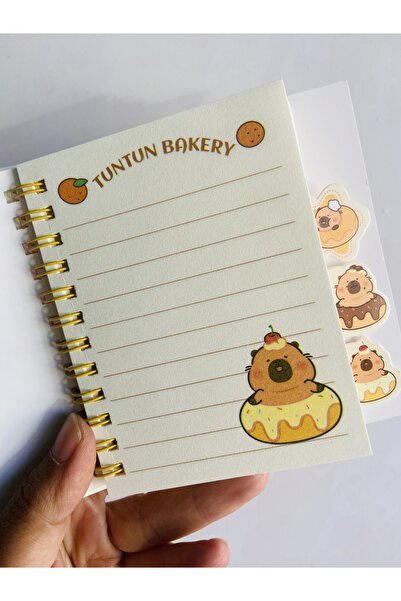 synshop Capybara Notepad with Bookmark, Lined Spiral Notebook with Hologram Cover That Changes Figure