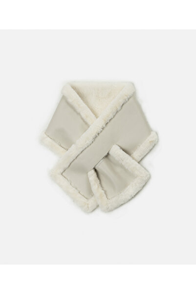 İpekyol Contrast Textured Faux Fur Scarf