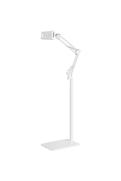 HAWIRE Suport de podea pentru telefon și tabletă, înălțime reglabilă 175 cm, alb