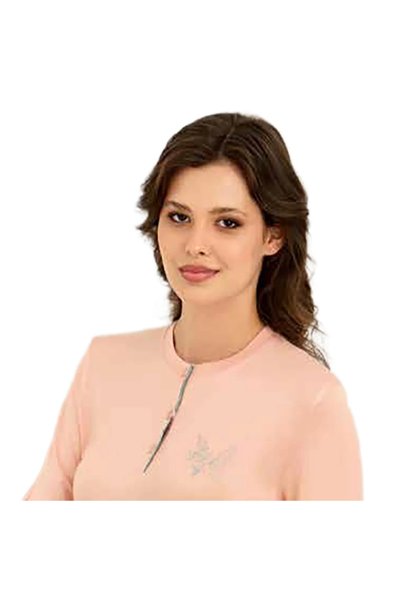 Rozalinda 3923 بدلة بيجامة نسائية شتوية بثلاثة أزرار أمامية وياقة دائرية مقاس...