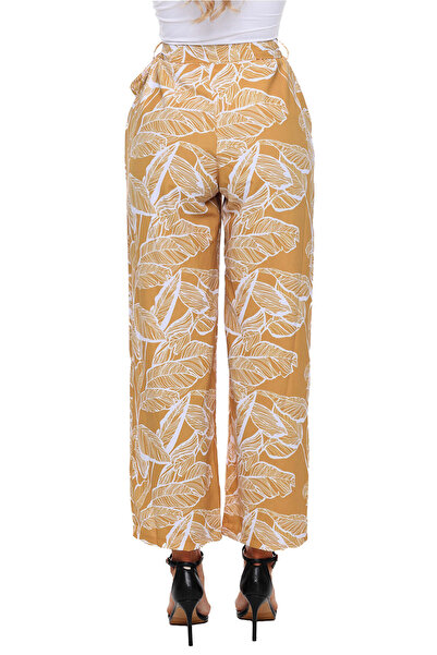 WildFashion Elegant high-waisted pants with leaf print CL784-991