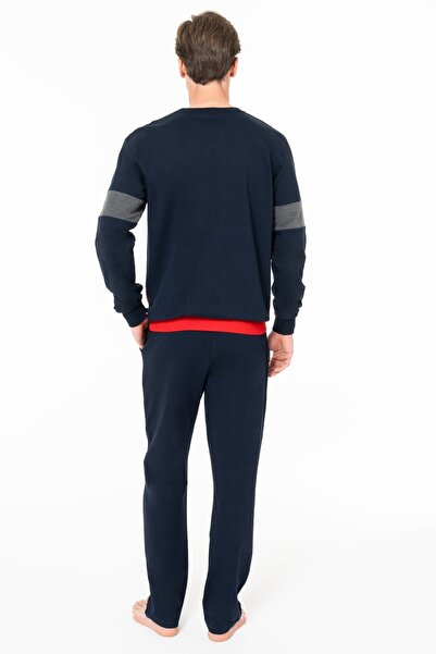 U.S. Polo Assn. Men's Crew Neck Long Sleeve Pajama Set S26930 with Pocket