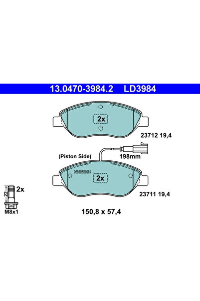 Ate Set Placute Frana Frana Disc Alfa Romeo 147/156/Mito Chrysler Delta