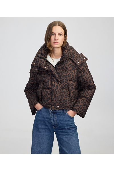 İpekyol Leopar desen şişme mont