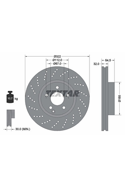 TEXTAR Disc Frana Mercedes-Benz C-Class/E-Class Mercedes-Benz (Bbdc) C-Class