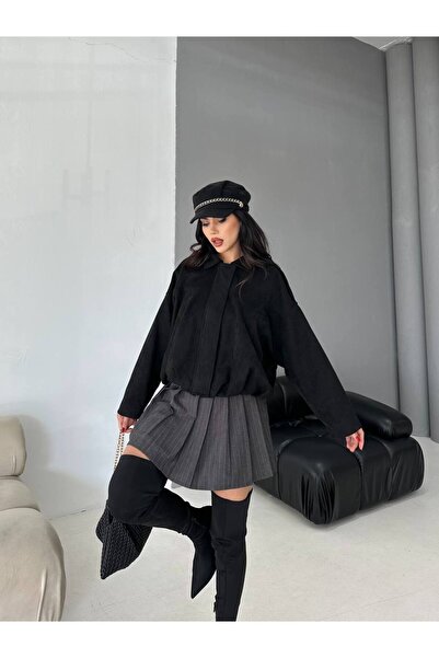 Bella Breeze سترة نسائية من الجلد السويدي بتفاصيل أنيقة وسحاب على الكتف