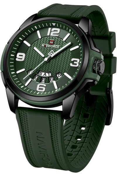 Naviforce Waterproof Watch for Men Women, Analog Auto Date Military Sports Unisex Wristwatch, Silico