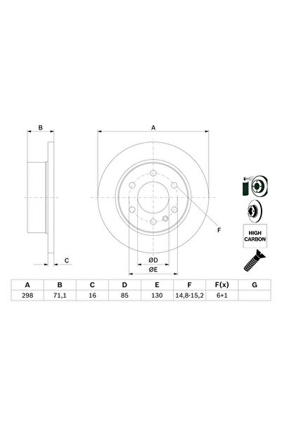 Bosch Дискови спирачки Mercedes-Benz Sprinter 3.5-T автобус/Sprinter 3.5-T ка...
