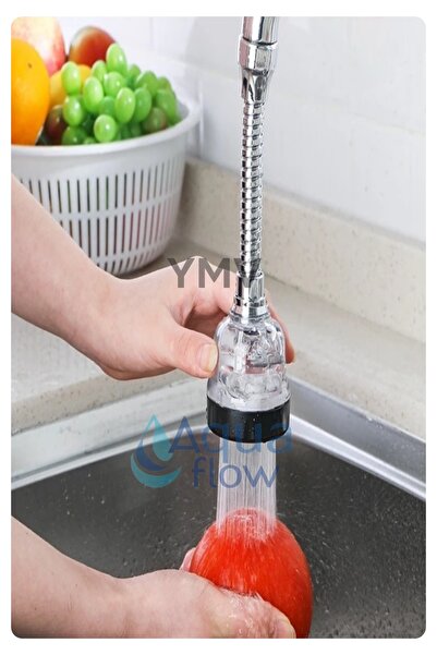 YMV 360° Dönerli Fonksiyonlu Şeffaf Mutfak Lavabo Batarya Musluk Başlığı Esne...